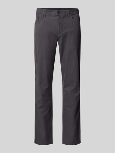 Christian Berg Men Tapered Fit Chino mit Strukturmuster Dunkelgrau 2