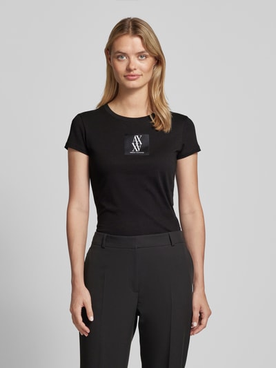 ARMANI EXCHANGE T-shirt met labelprint Zwart - 4