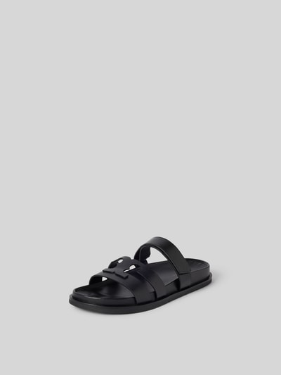 Tory Burch Slides aus echtem Leder Black 2