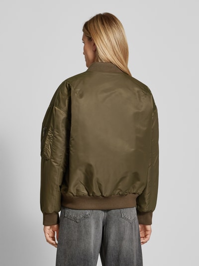 Original Bombers Oversized Bomberjacke mit Label-Stitching Khaki 5