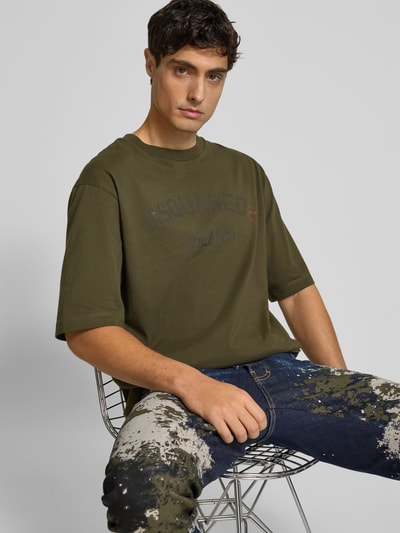 Dsquared2 T-Shirt mit Label-Print Oliv 3