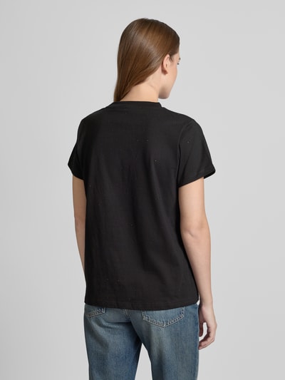 My Essential Wardrobe T-Shirt mit geripptem Rundhalsausschnitt Black 5