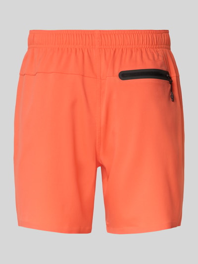 Produktfoto, Badeshorts mit Seitentaschen und Reißverschlusstasche hinten von PUMA in Orange, elastischer Bund, Regular Fit, glatte Textur