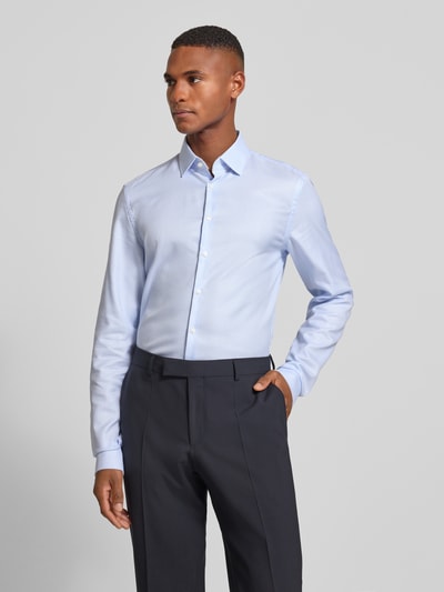 Jake*s Slim Fit Businesshemd mit extra langem Arm Bleu 4