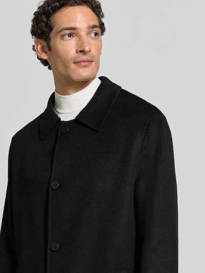Jake*s Studio Men Regular Fit Wollmantel mit Umlegekragen Black 3