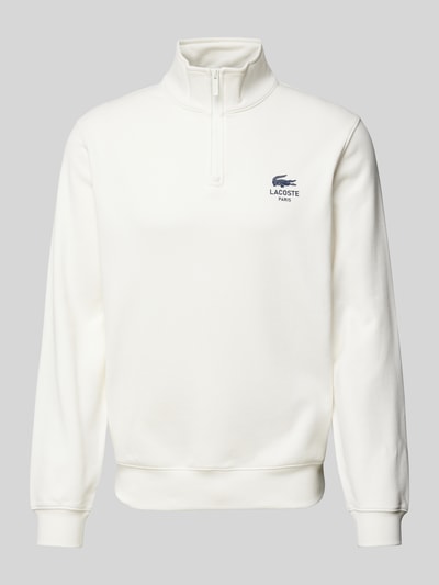 Lacoste Sweatshirt mit Stehkragen Modell 'HERITAGE' Offwhite 1