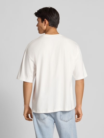 REVIEW T-shirt met labelprint en ronde hals Offwhite - 5