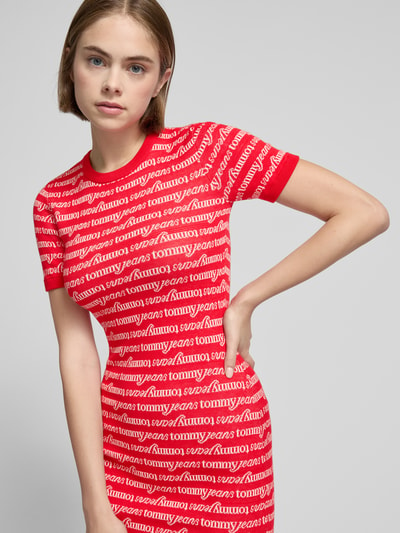 Tommy Jeans T-shirtjurk met ronde hals, model 'SCRIPT' Rood - 3