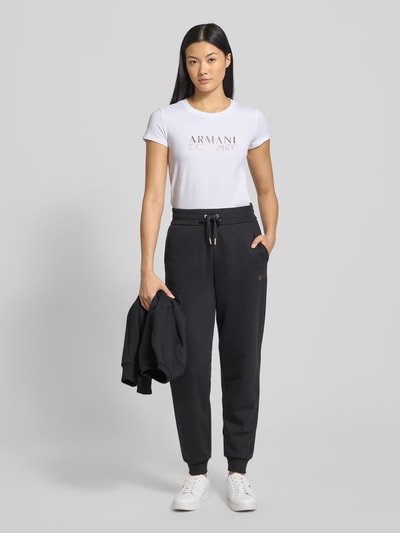 ARMANI EXCHANGE T-shirt z detalem z logo Biały 1