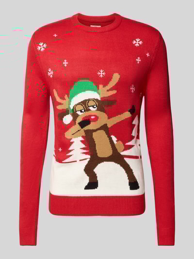 Montego Slim Fit Pullover in Strick-Optik  Rot 2