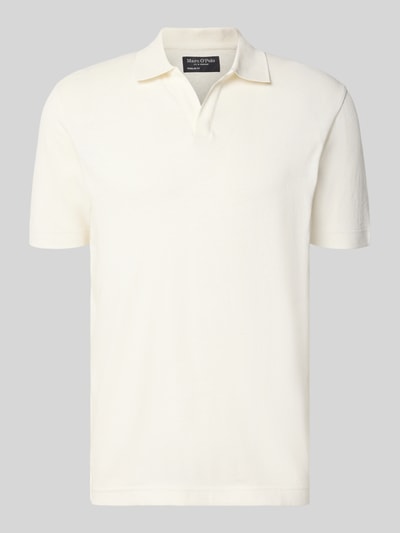 Marc O'Polo Regular Fit Poloshirt aus Baumwoll-Leinen-Mix Offwhite 2