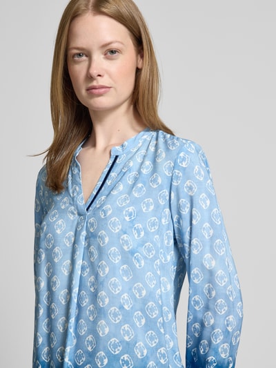 Emily Van den Bergh Bluzka o kroju slim fit z kołnierzem z lamówką Jasnoniebieski 3