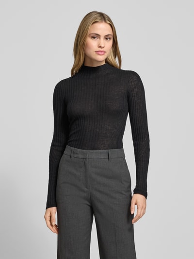 BOSS Orange Sweter z dzianiny o kroju slim fit z mieszanki żywej wełny model ‘C_FENNI’ Czarny 4