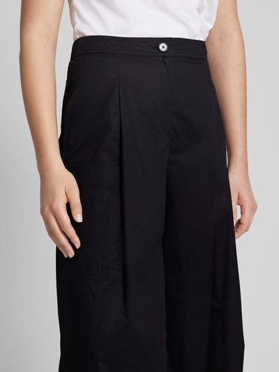 Marc Cain Wide Leg Stoffhose mit Bundfalten Marine 3