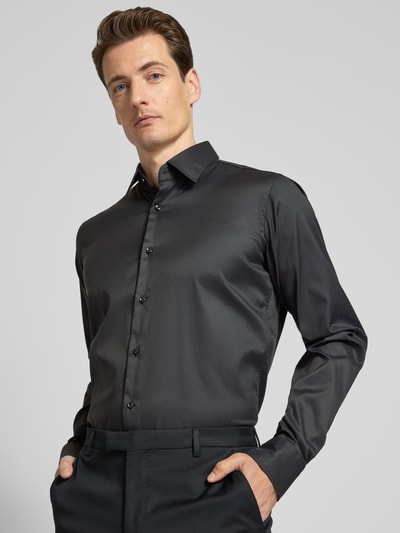 BOSS Regular Fit Business-Hemd aus Viskose mit Kentkragen Modell 'Joe' Black 3