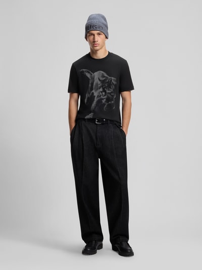 HUGO Regular Fit T-Shirt aus reiner Baumwolle Modell 'Daffilo'  Black 1