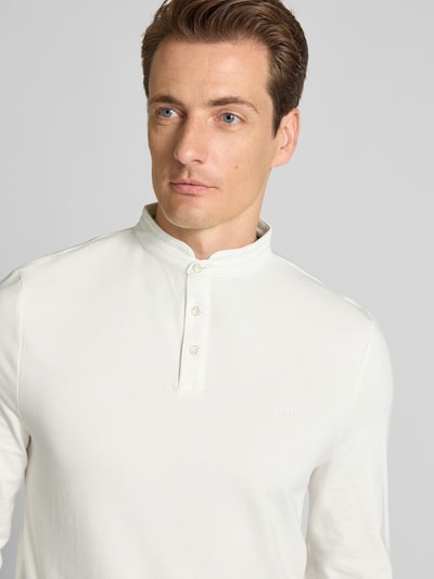 HECHTER PARIS Shirt met lange mouwen, korte knoopsluiting en labeldetail Offwhite - 3