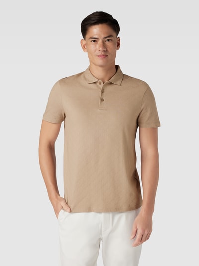 Strellson Poloshirt met structuurmotief, model 'Fadu' Beige - 4