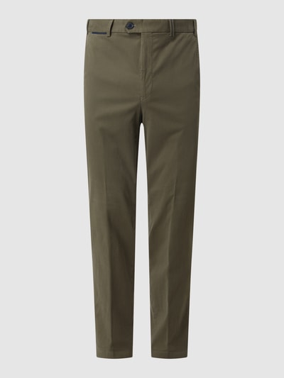 Hiltl Regular fit chino met stretch, model 'Peaker' Olijfgroen - 2