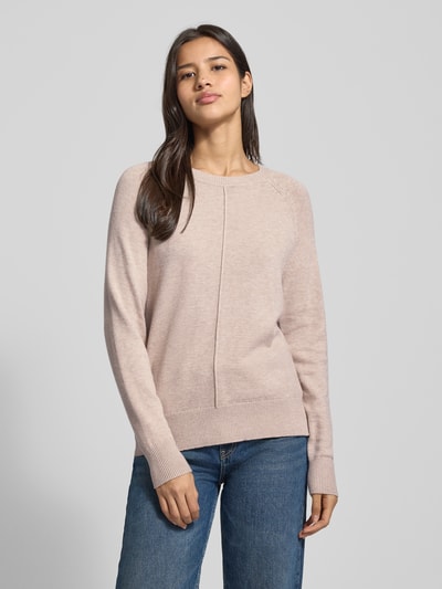 Christian Berg Woman Sweter z dzianiny z prążkowanymi wykończeniami  Metaliczny beżowy melanż 4