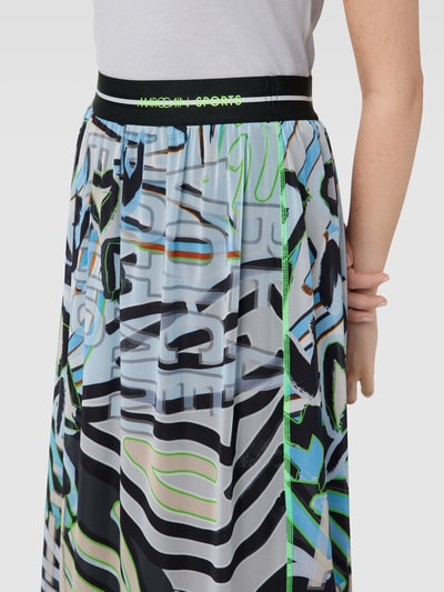 Marc Cain Midirock mit Allover-Print Hellblau 3
