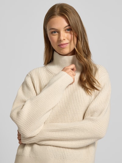 Windsor Gebreide pullover met geribde opstaande kraag Offwhite - 3