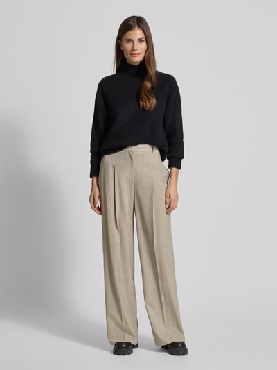 BOSS Regular Fit Bundfaltenhose aus Schurwolle Modell 'TIANA4' Beige 1