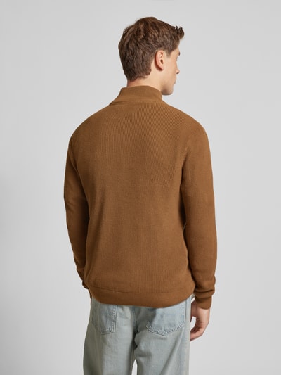 Blend Gebreide pullover met schipperskraag, model 'Codford' Middenbruin - 5