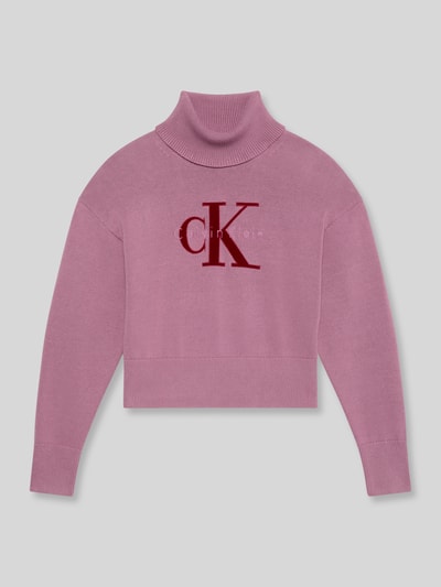 Calvin Klein Jeans Regular Fit Pullover aus reiner Baumwolle Bordeaux 2