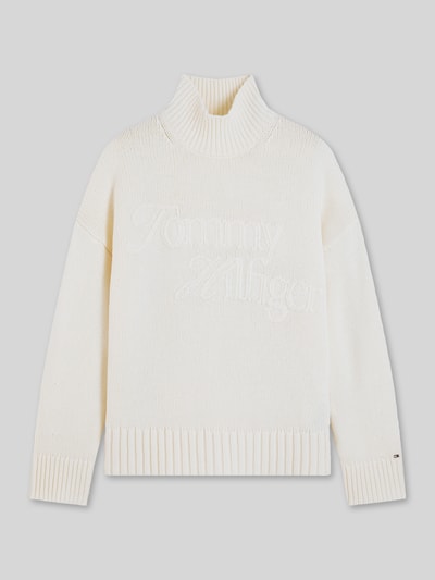 Tommy Hilfiger Turtleneck aus Wolle mit Logo Stickerei Offwhite 2