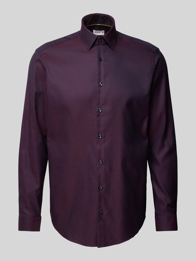 Jake*s Regular Fit Business-Hemd mit Kentkragen Aubergine 2