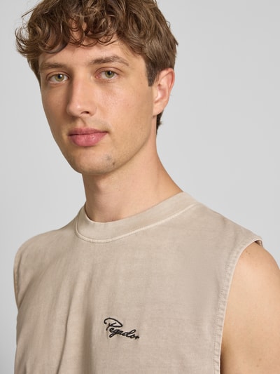 Pegador Tanktop met labelstitching Steengrijs - 3