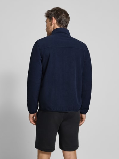 Lerros Fleecejack met opstaande kraag en labeldetail Donkerblauw - 5