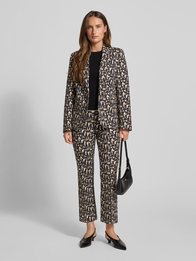 Milano Italy Flared stoffen broek met elastische band Grafiet - 1