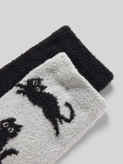 Jake*s Casual Socken mit geripptem Abschluss Hellgrau Melange 2