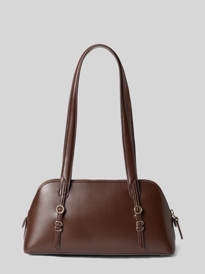 Produktfoto, Henkeltasche mit Label-Applikation Modell 'SYNDRA_DUFFLE' von HUGO, skóra ekologiczna, brązowy, główna komora, kieszeń wsuwana, zamknięcie na zamek, uchwyty do noszenia