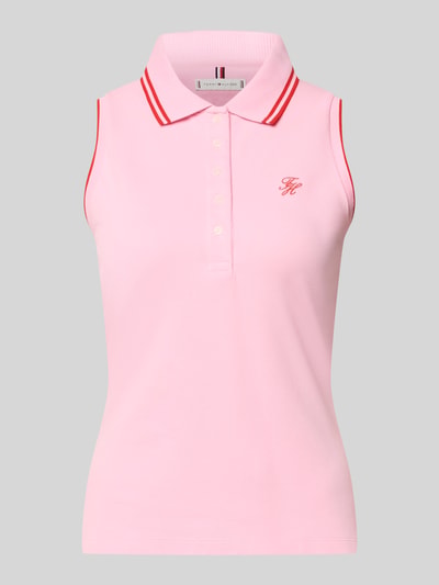 Produktfoto, Slim Fit Poloshirt aus Baumwoll-Mix von Tommy Hilfiger in Two-Tone-Optik mit Logo-Stitching, Kontrast-Nähten und Polokragen