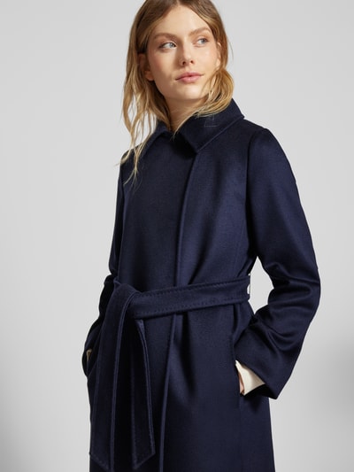 Max Mara Studio Jas met tailleriem Marineblauw - 3