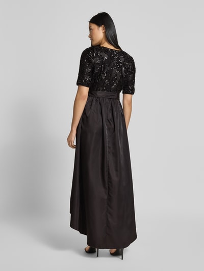 Adrianna Papell Abendkleid mit Pailletten und Bindegürtel Black 5