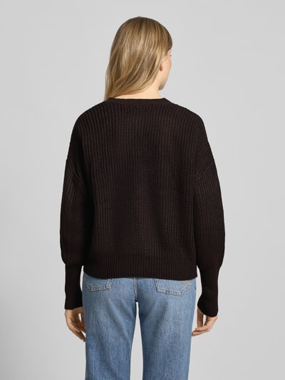 Vero Moda Regular fit gebreid jack met sierknopen, model 'LEA' Zwart - 5