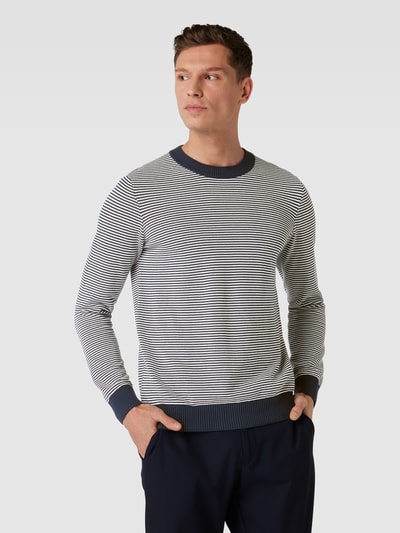 Roy Robson Strickpullover mit Streifenmuster Marine 4