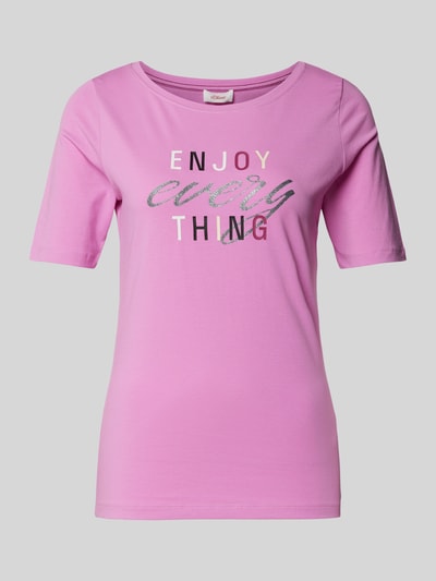 s.Oliver RED LABEL T-shirt met statementprint, model 'Enjoy' Roze - 2