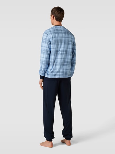 Schiesser Pyjama mit Tartan-Karo Hellblau 4