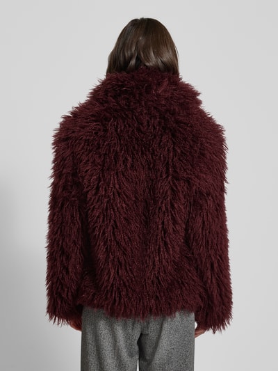Smith and Soul Jacke aus Kunstfell mit Reverskragen Bordeaux 5