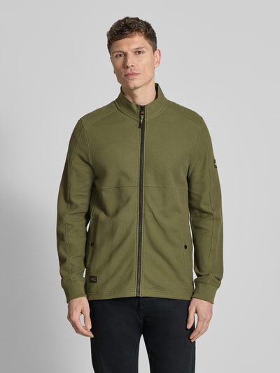 camel active Sweatjacke mit Stehkragen und Reißverschluss Oliv 4