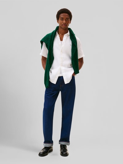 Tommy Hilfiger Regular Fit Kurzarmhemd aus reinem Leinen Weiss 1