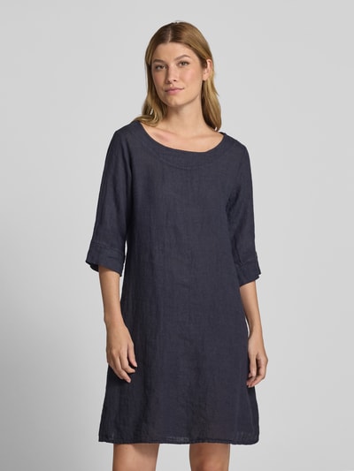 ZABAIONE Knielange jurk van puur linnen Donkerblauw - 4