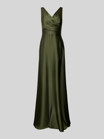 TROYDEN COLLECTION Abendkleid in Wickel-Optik Oliv 2