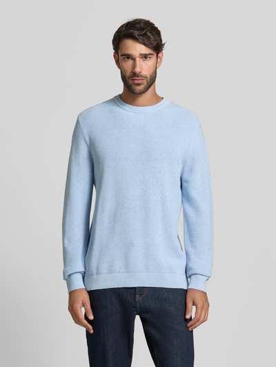MCNEAL Strickpullover mit gerippten Abschlüssen Bleu Melange 4