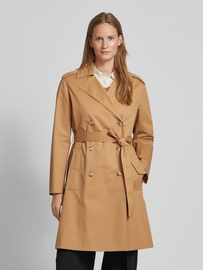 BOSS Orange Trenchcoat met strikceintuur Beige - 4